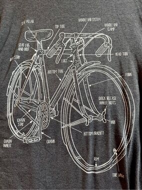Bike Diagram T-shirt Vintage Style Size L